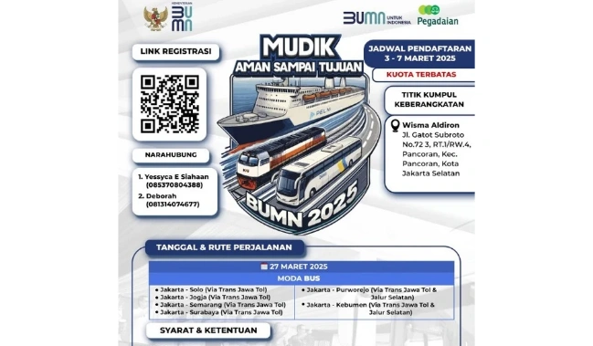 Pegadaian Kanwil IX Jakarta 2 Gelar Mudik Gratis 2025: Simak Syarat, Rute, dan Jadwalnya!